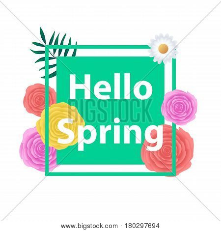 Spring background with beautiful colorful flower. Vector illustration.