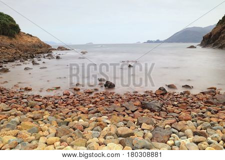 the coast in Ngam Tau Sha sai kung in hong kong