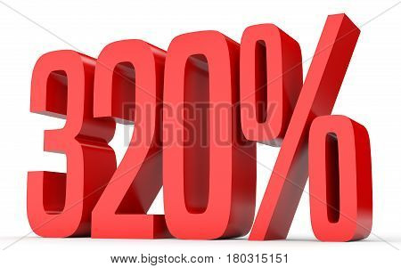 Three Hundred And Twenty Percent. 320 %. 3D Illustration.