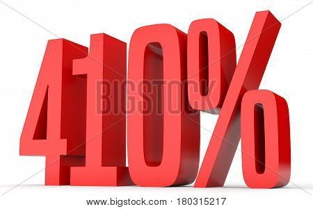 Four Hundred And Ten Percent. 410 %. 3D Illustration.