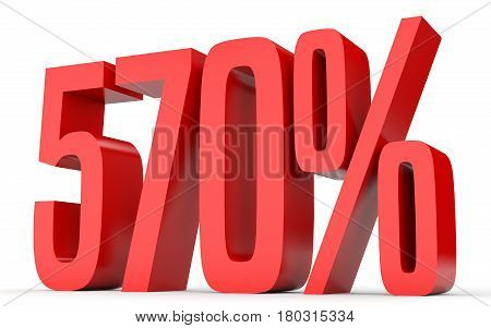 Five Hundred And Seventy Percent. 570 %. 3D Illustration.