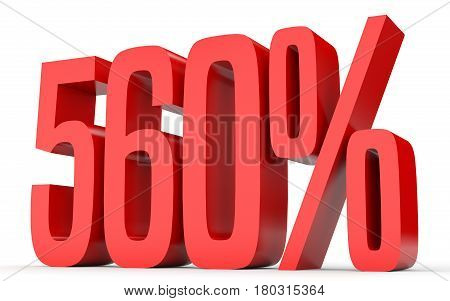 Five Hundred And Sixty Percent. 560 %. 3D Illustration.