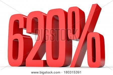 Six Hundred And Twenty Percent. 620 %. 3D Illustration.