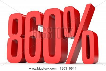 Eight Hundred And Sixty Percent. 860 %. 3D Illustration.