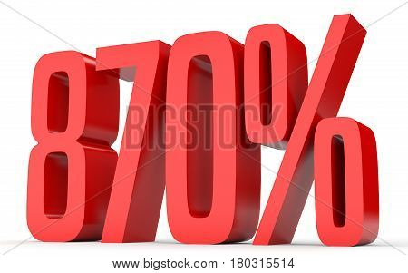 Eight Hundred And Seventy Percent. 870 %. 3D Illustration.