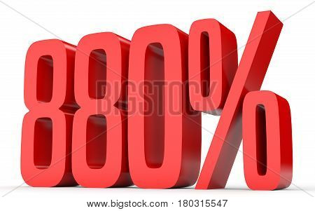 Eight Hundred And Eighty Percent. 880 %. 3D Illustration.