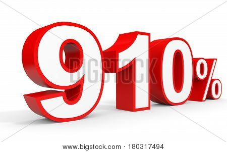 Nine Hundred And Ten Percent. 910 %. 3D Illustration.