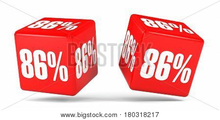 Eighty Six Percent Off. Discount 86 %. Red Cubes.
