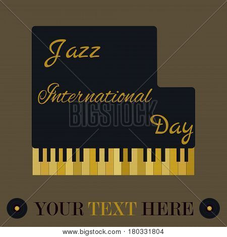 background with piano and golden keys for the Jazz International Day