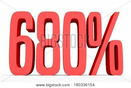Six Hundred And Eighty Percent. 680 %. 3D Illustration.