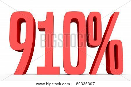 Nine Hundred And Ten Percent. 910 %. 3D Illustration.