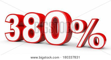 Three Hundred And Eighty Percent. 380 %. 3D Illustration.