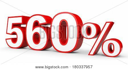 Five Hundred And Sixty Percent. 560 %. 3D Illustration.