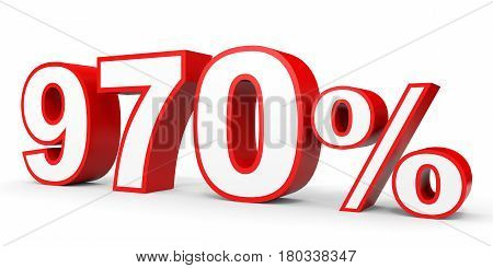 Nine Hundred And Seventy Percent. 970 %. 3D Illustration.