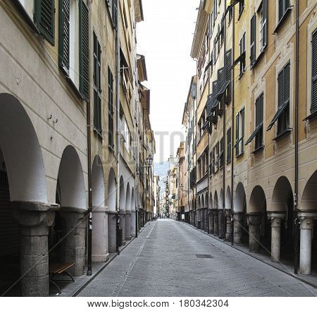 detail of chiavari a very beautiful village in liguria