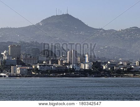 freetown the harbour of siera leone africa