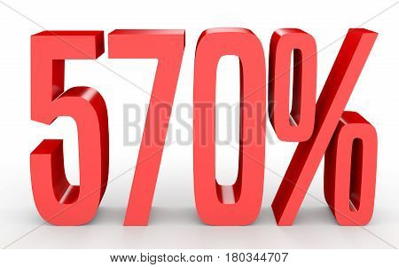 Five Hundred And Seventy Percent. 570 %. 3D Illustration.