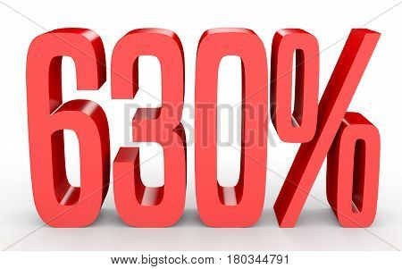 Six Hundred And Thirty Percent. 630 %. 3D Illustration.