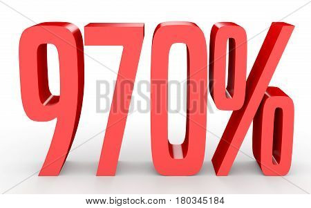 Nine Hundred And Seventy Percent. 970 %. 3D Illustration.