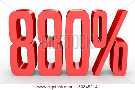 Eight Hundred And Eighty Percent. 880 %. 3D Illustration.