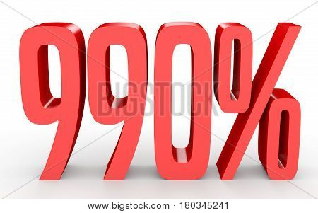 Nine Hundred And Ninety Percent. 990 %. 3D Illustration.