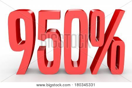 Nine Hundred And Fifty Percent. 950 %. 3D Illustration.