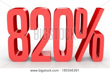 Eight Hundred And Twenty Percent. 820 %. 3D Illustration.