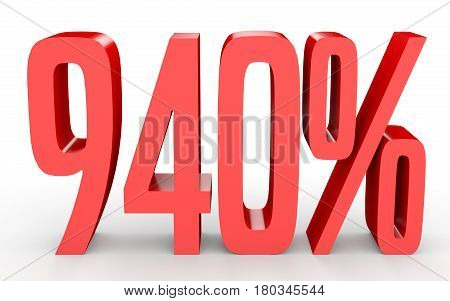 Nine Hundred And Forty Percent. 940 %. 3D Illustration.
