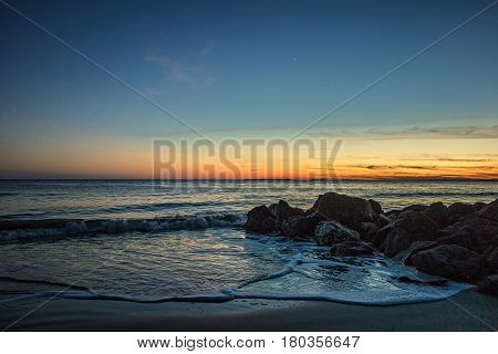 sunset at edisto beach in north carolina