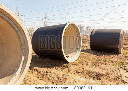 sewer, pipe, sewage, construction, ditch, trench, equipment, drainage, industry, work, water, road, industrial, infrastructure, large, diameter, concrete, outdoor, site, contractor, metal, business, technology, treatment, line, earth, land, safety, engine