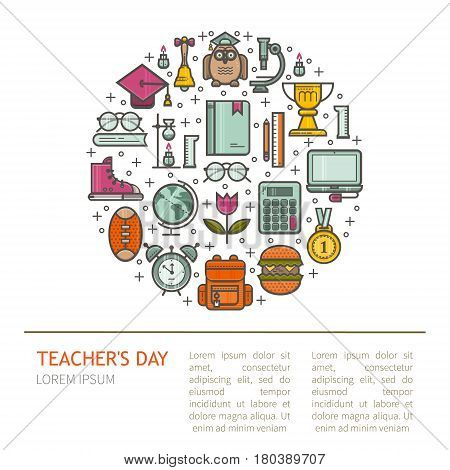 Simple illustration of Teacher appreciation. The concept of education. Vector in a linear style.