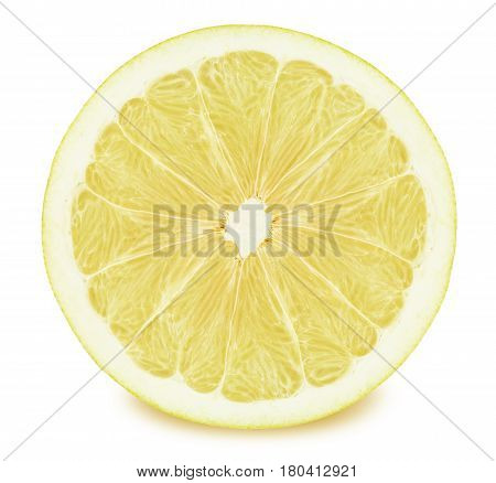 Half of pomelo isolated on a white background. With clipping path