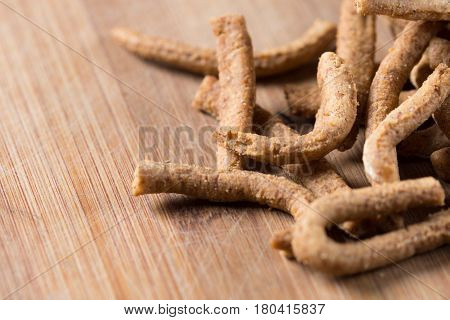 Integral Snacks Grissini On The Wooden Table