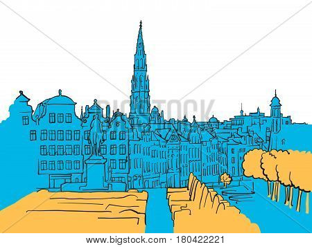 Brussels Belgium Colored Scene