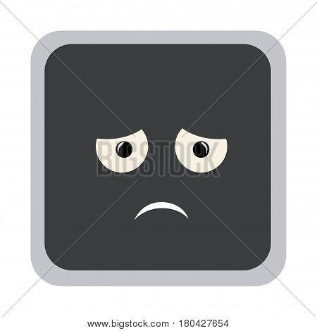 square colorful shape emoticon dissapointed expression vector illustration