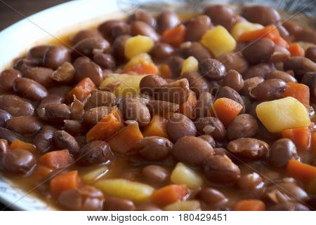 Turkish food: Cooked Kidney Beans (Barbunya pilaki)