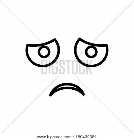 sketch silhouette emoticon dissapointed expression vector illustration
