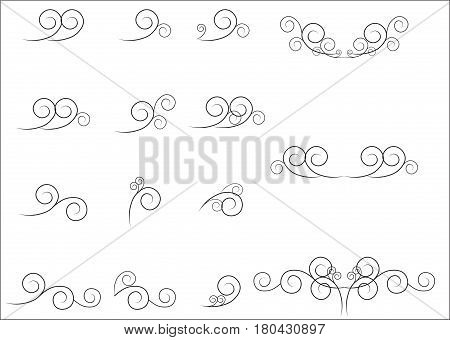element, object, filched, circle, curl, line, pattern, decor, ornamen