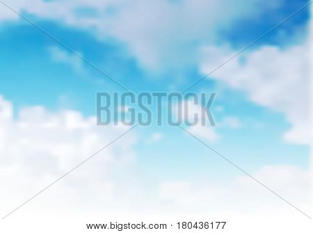 Blue sky with clouds. Vector illustration or bacground.