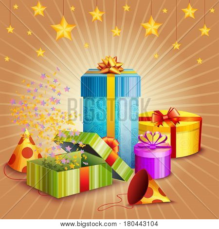 Composition Of Gift Box And Different Elements