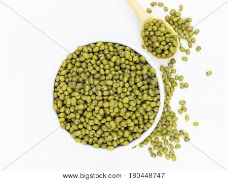 organic raw mung beans background closeup shot