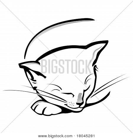 Silhouette de chat noir