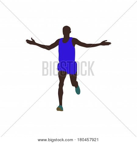 Bright colorful runner silhouette. Isolated runner icon on white background