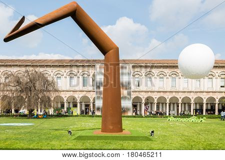 People Visiting Fuorisalone 2017 In Milan, Italy