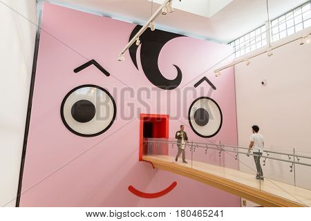 People Visiting Fuorisalone 2017 In Milan, Italy