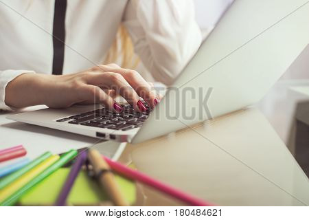 Woman Using Laptop