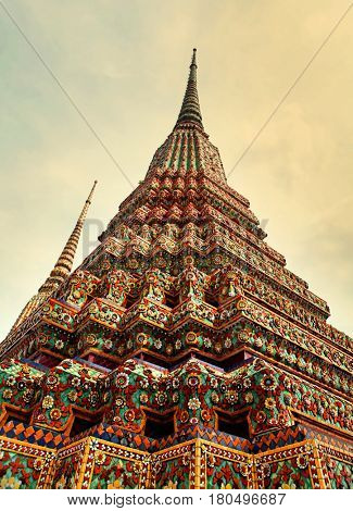 part of the beautiful Buddhist temple gable at Thailand 