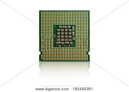 computer processor isolated on white background close up
