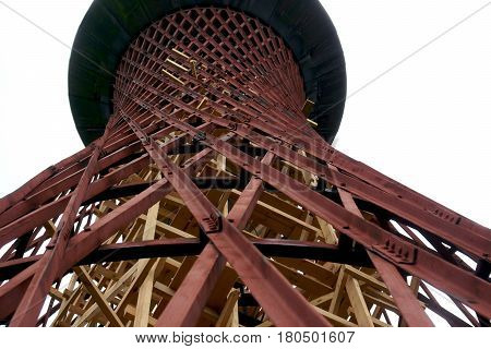 The first ever Shukhov Hyperboloid Tower is standing now In Polibino Village, Lipetsk Region, Russia. It was constructed by Vladimir Shukhov for Nizhny Novgorod Fair in 1896.