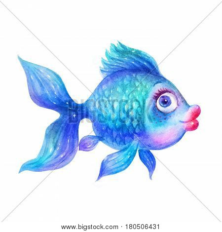 Fish Drawing Blue